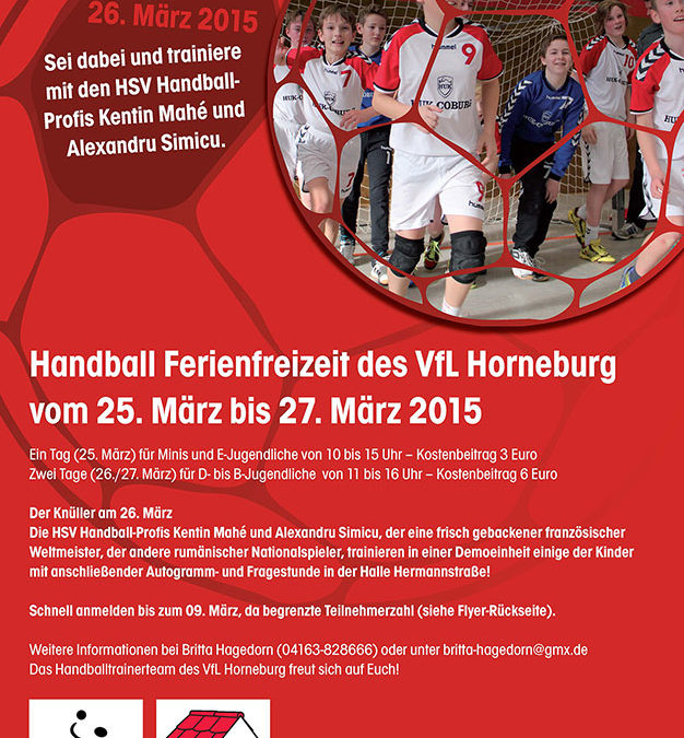 Handball Ferienfreizeit vom 25. bis 27. März 2015