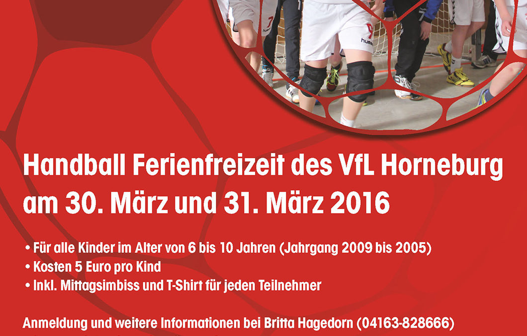 Handball Ferienfreizeit des VfL vom 30.-31. März 2016