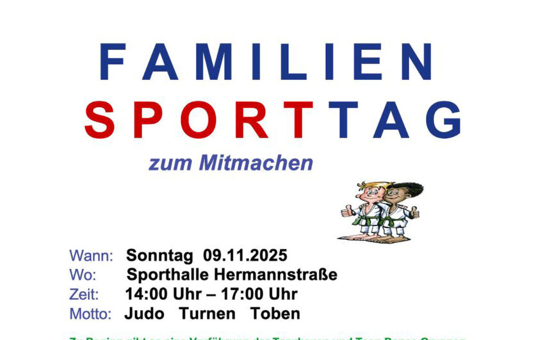 Einladung zum Familiensporttag am 9. November 2025 ab 14 Uhr