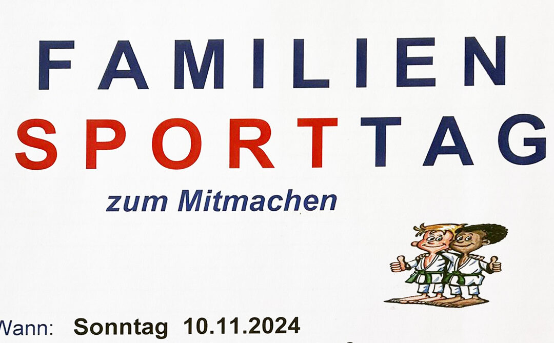 Einladung zum Familiensporttag am 10. November ab 14 Uhr