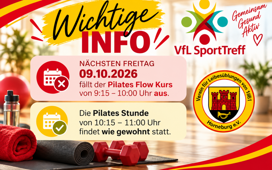 Info Pilates-Kurse 9.10.2026