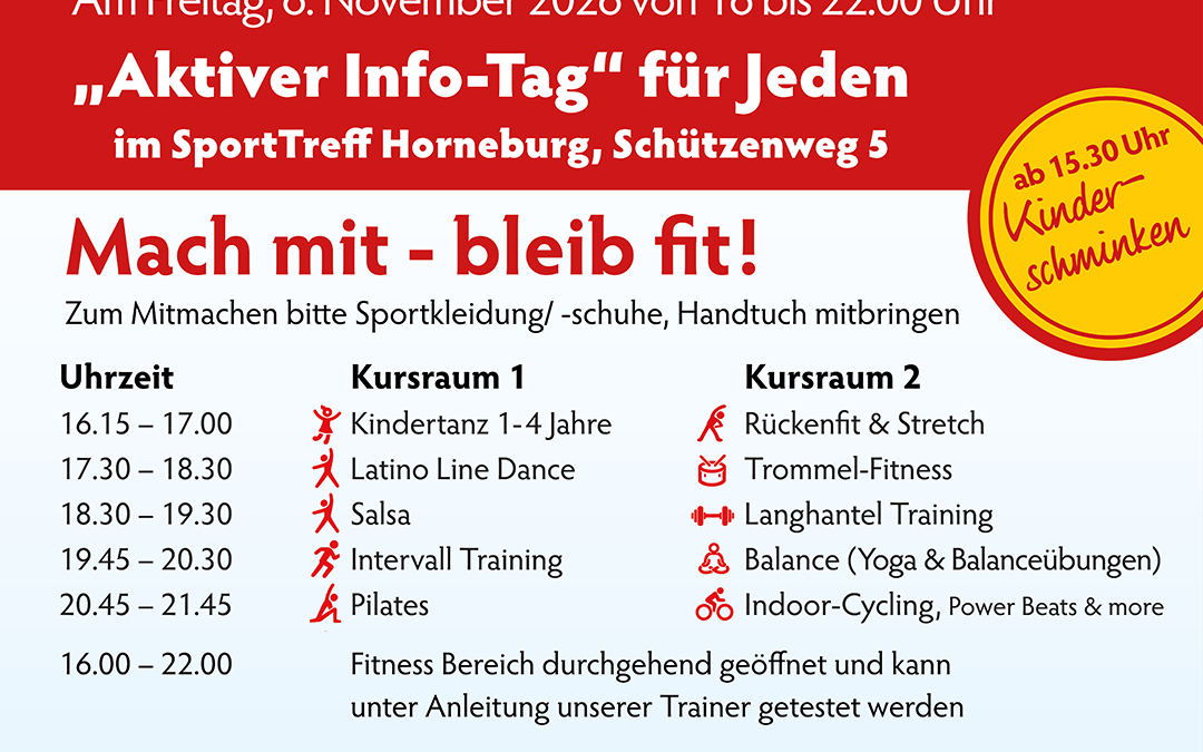Der VfL feiert 10 Jahre SportTreff am  6. November mit „Aktivem Info-Tag“